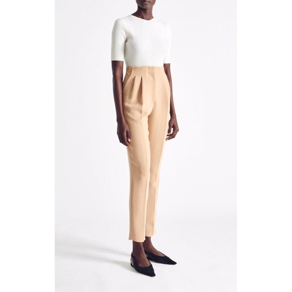 H&M High-Waisted slim fit Peach Trousers With Front Slits - Picture 6 of 11